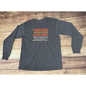 Embroidered Jesus God Fear Love God Will Judge You Repent T Shirt Size Large L